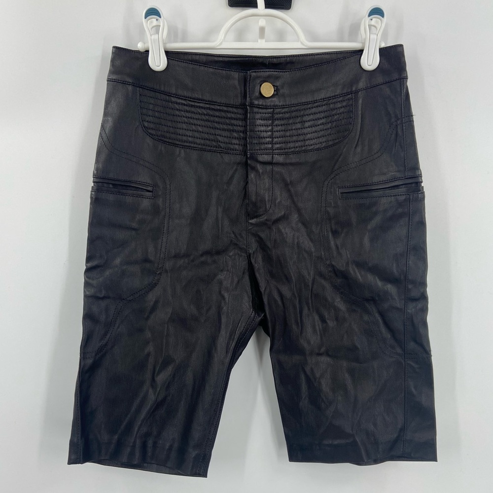 Marissa Webb Leather‎ Shorts Black Size 6 - Picture 2 of 10